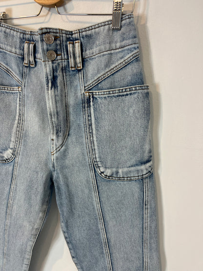 ISABEL MARANT ETOILÉ. Pantalón denim costuras. T 36