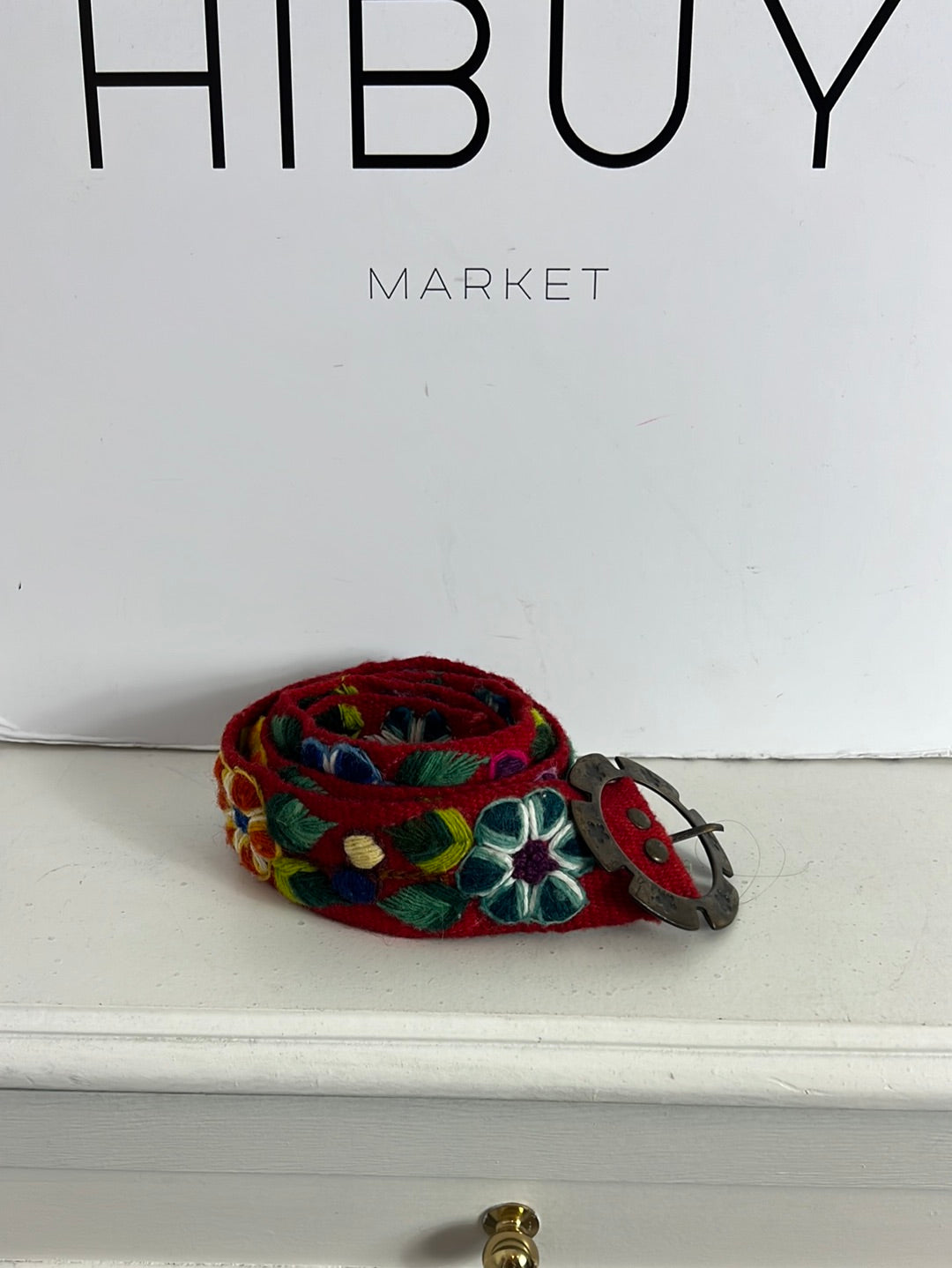 OTRAS. Cinturón tela bordados colores