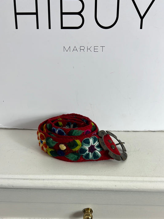 OTRAS. Cinturón tela bordados colores