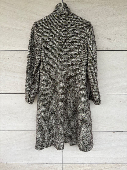 ROBERTO TORRETTA. Abrigo verde jaspeado lana