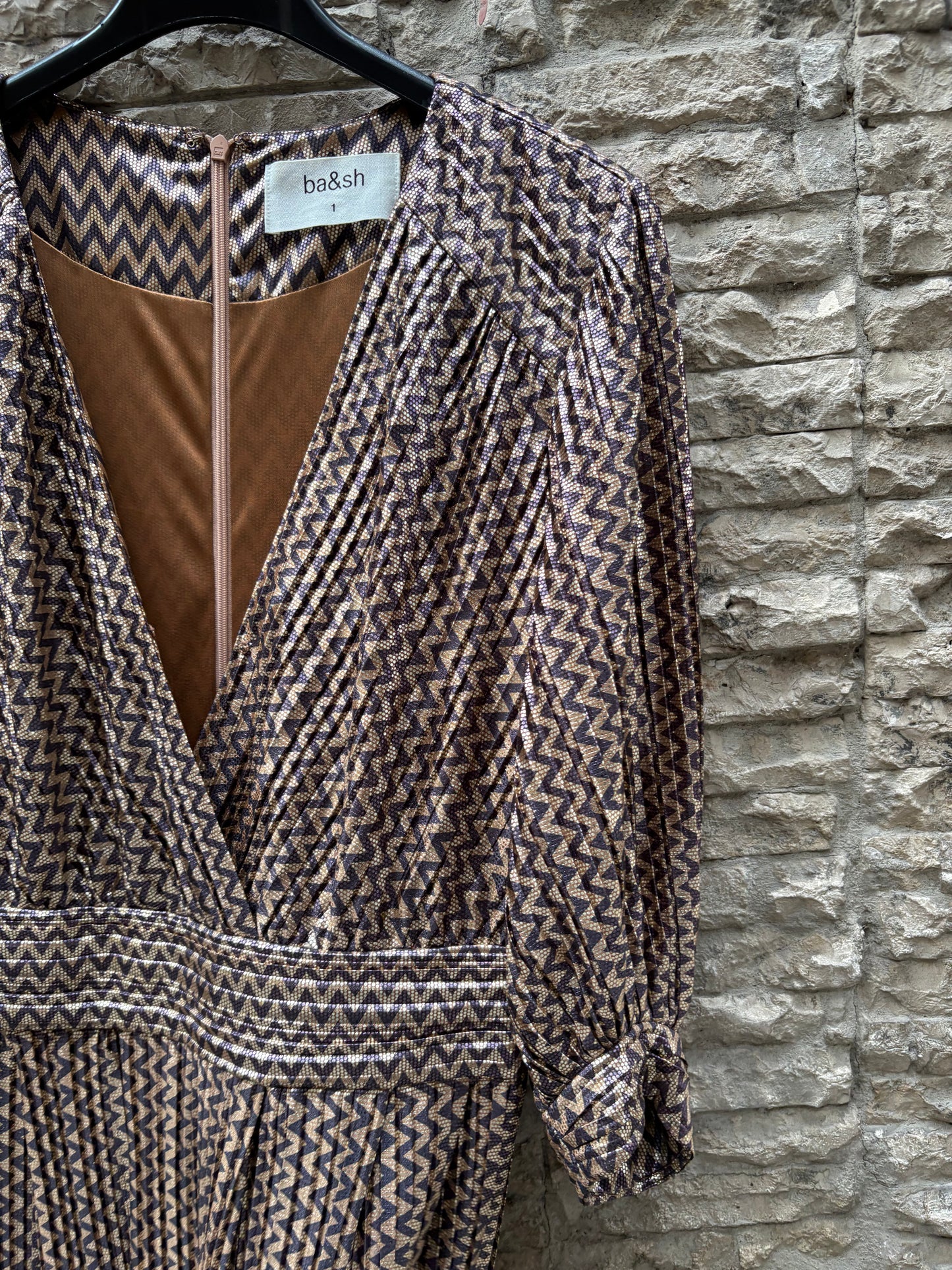 BA&SH. Vestido largo plisado fiesta