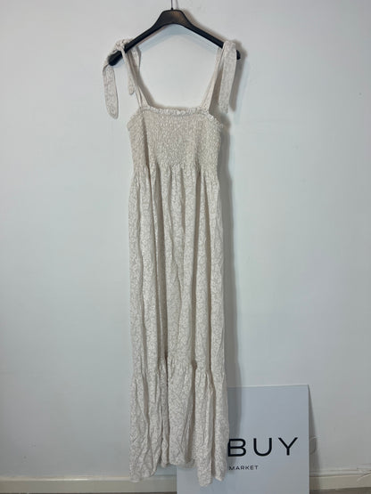 OTHERS. Long beige animal print dress. TS/M