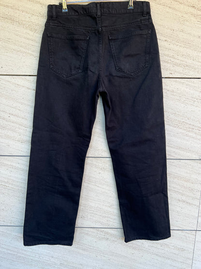 ZARA. Denim recto negro abotonado. T 38