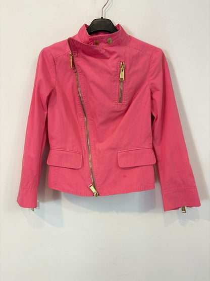 DSQUARED2. Chaqueta rosa cortita cremallera