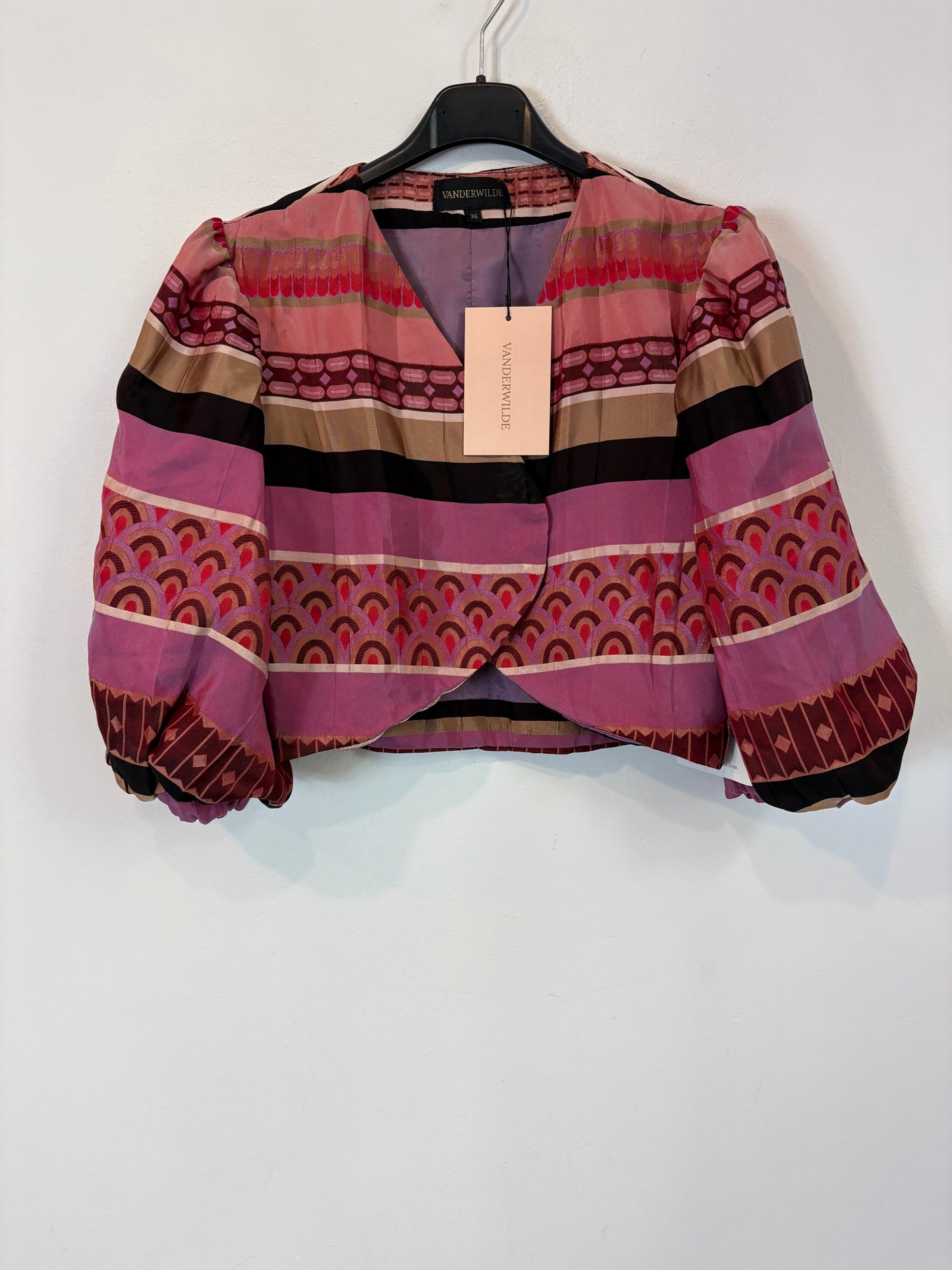 VANDERWILDE. Conjunto top y falda estampado. T 36