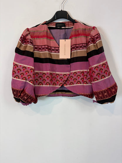 VANDERWILDE. Conjunto top y falda estampado. T 36