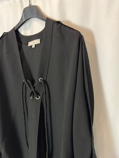 IRO. Flowing black blouse with neckline detail. Size 38