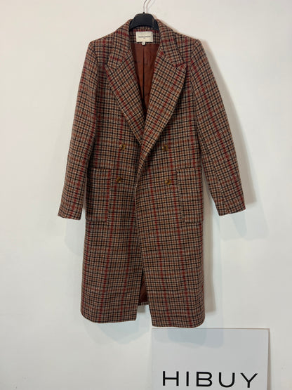 LA PETIT FRANCAISE. Abrigo lana cuadros. T 36
