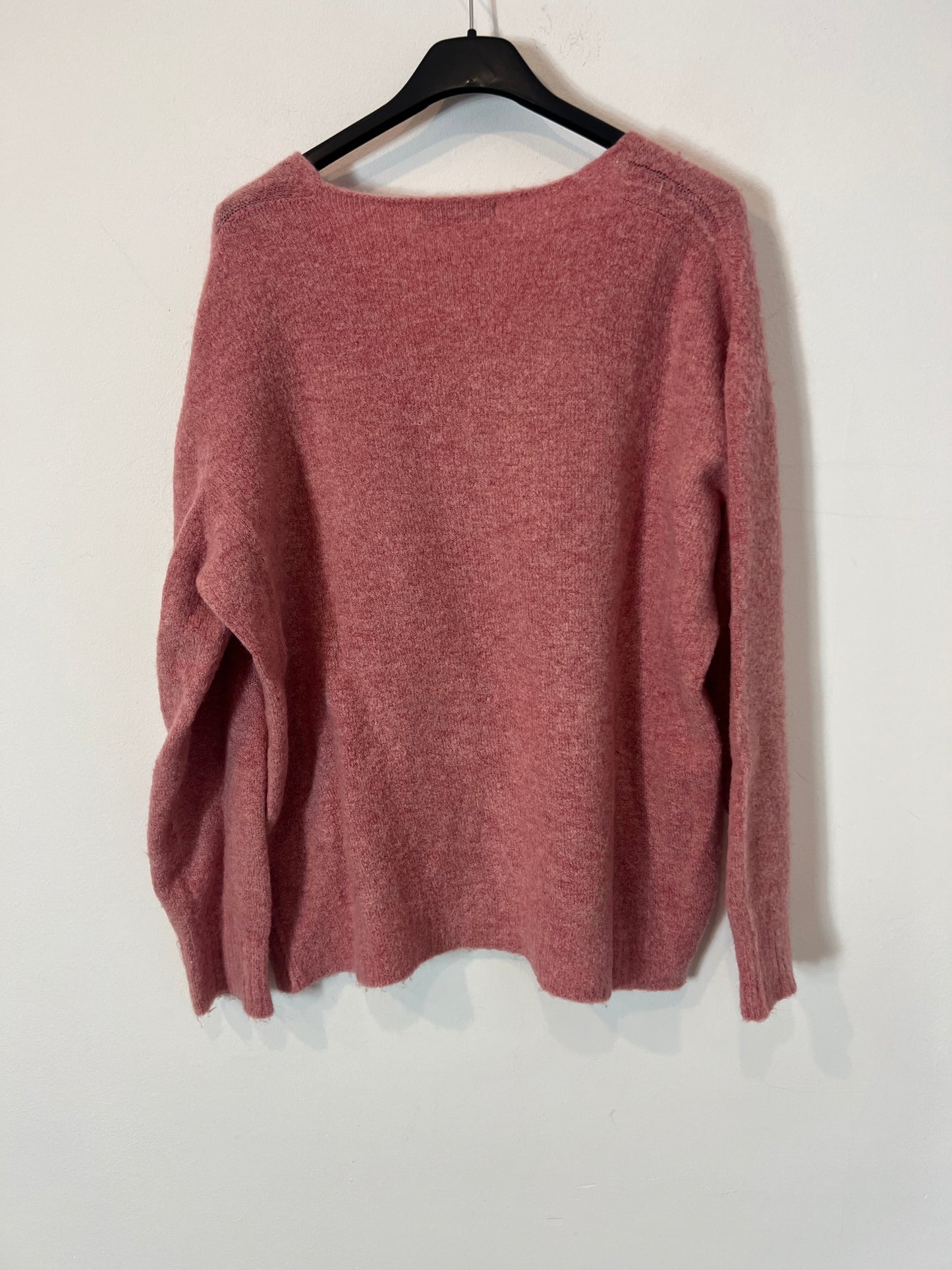 KLASIKS. Pink V-neck sweater Tu (s/m)
