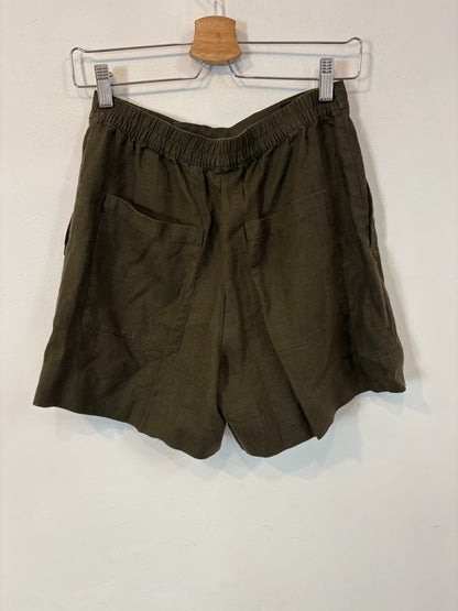 MASSIMO DUTTI. Bermuda lino caqui