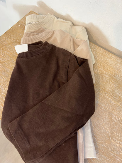 ZARA. Pack 3 camisetas algodón tonos tierra. T 9-12 meses