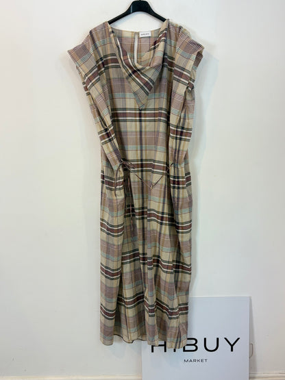 MARLOTA. Vestido largo cuadros textura ligera