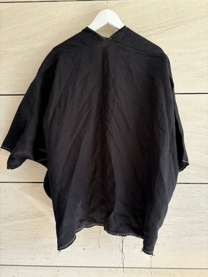 FINESTRA MENORCA. Kimono negro 100% lino