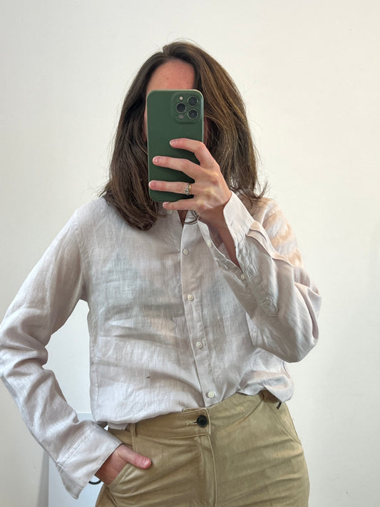 UNIQLO. Light mauve linen shirt. TXS