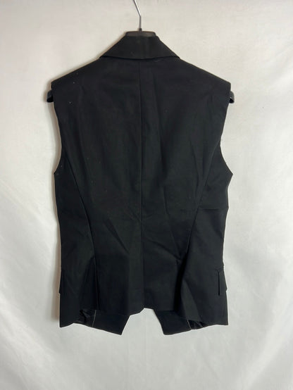 ZARA. Chaleco negro hombreras. T M