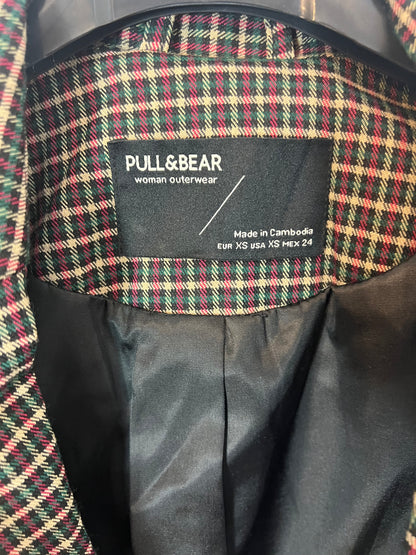 PULL&BEAR. Blazer cuadros tonos beiges. T XS
