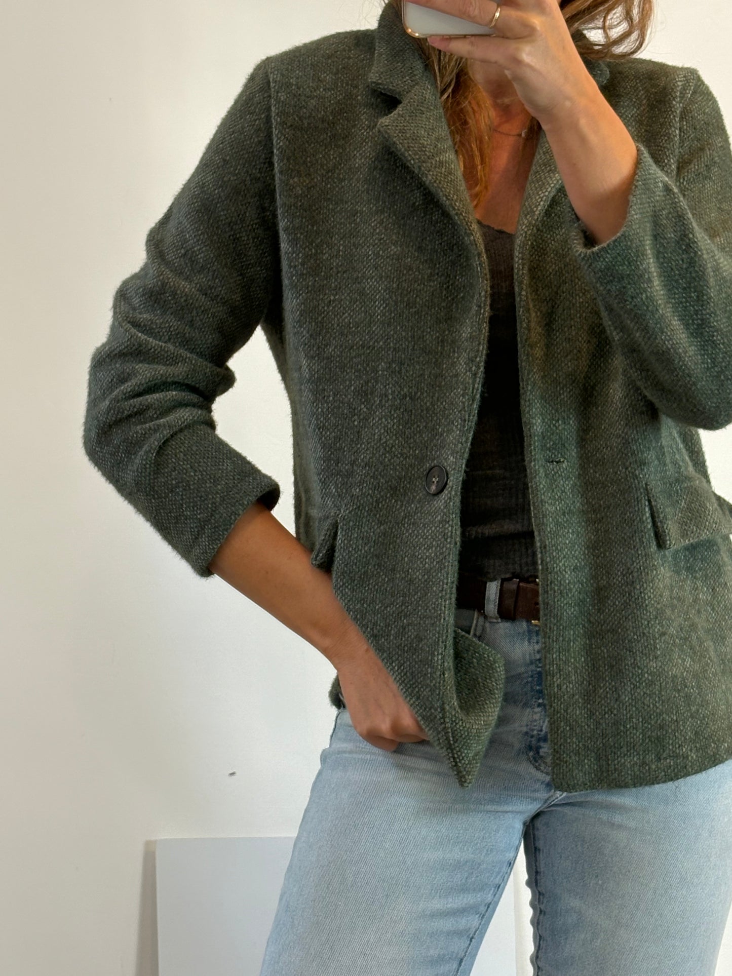 OTRAS. Blazer verde textura