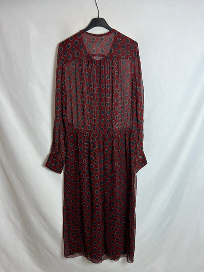 ISABEL MARANT ÉTOILE. Printed semi-sheer midi dress S 38