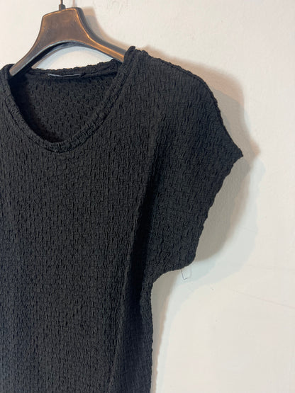 ZARA. Top negro textura. T S