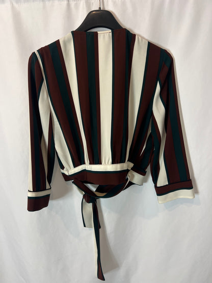 BERSHKA. Striped wrap blouse. TM