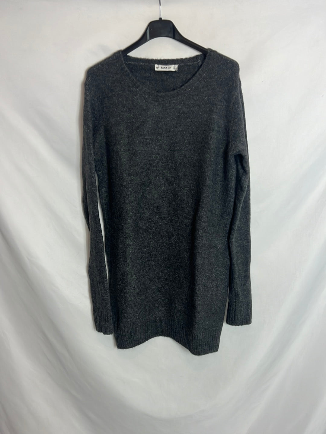ZARA. Vestido punto gris. T S
