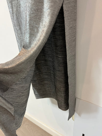 LEFTIES. Vestido midi elástico plateado. T S