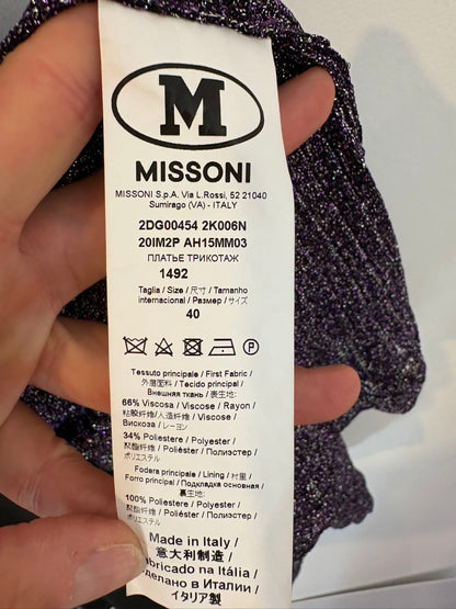 MISSONI. Vestido corto cruzado hilos brillo
