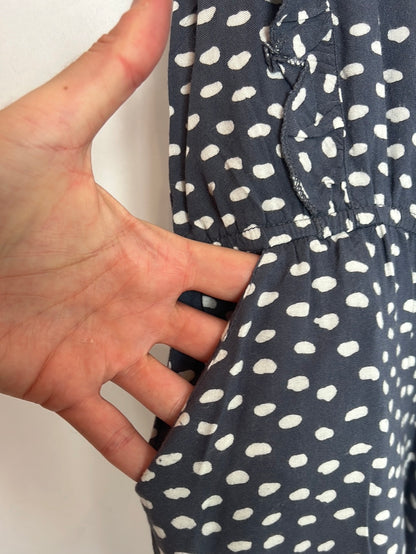 3POMMES. Mono largo azul estampado. T 4-5 años