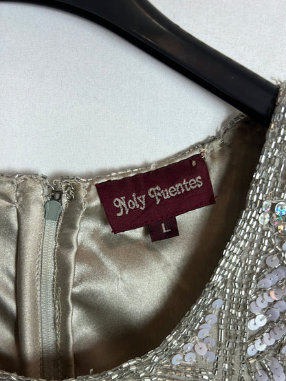 NOLY FUENTES. Top lentejuelas y pedrería. T L