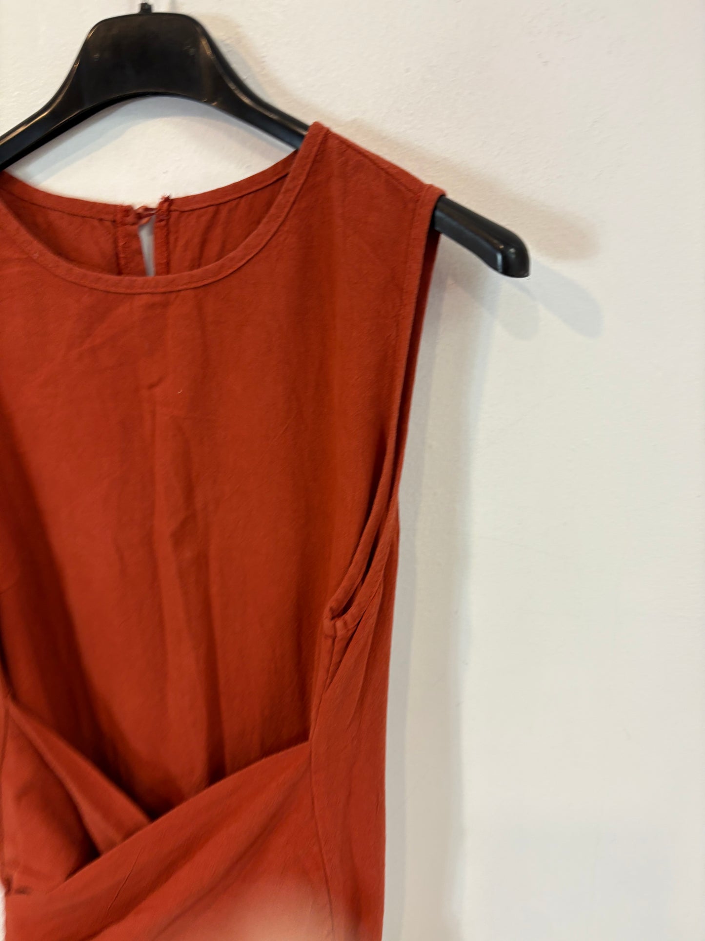 Vestido largo algodón teja