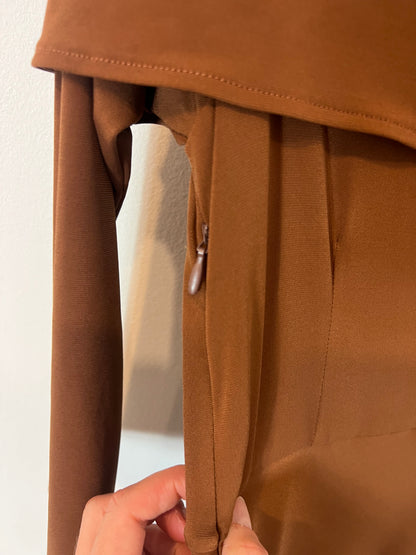 COOSY. Brown flowing maxi dress. XS