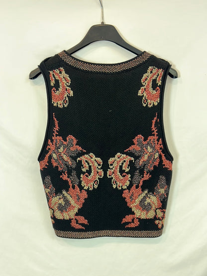 ZARA. Black top/vest with thread details Ts