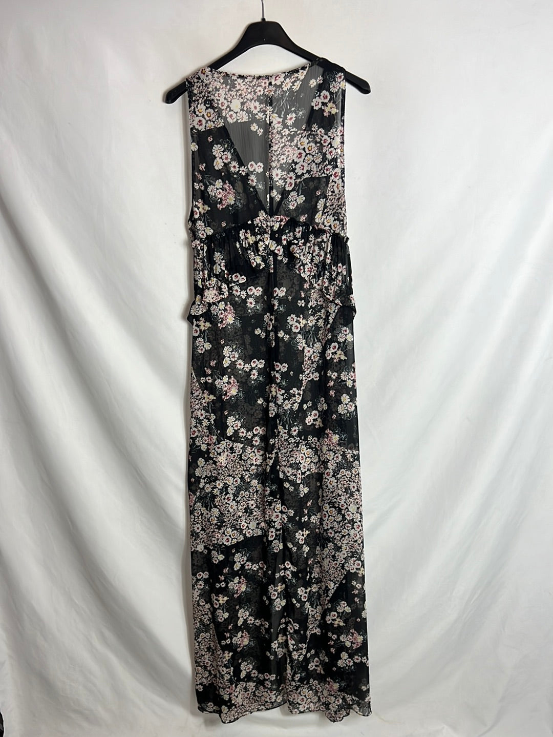 OTRAS. Kimono largo negro semitransparente . T S/M