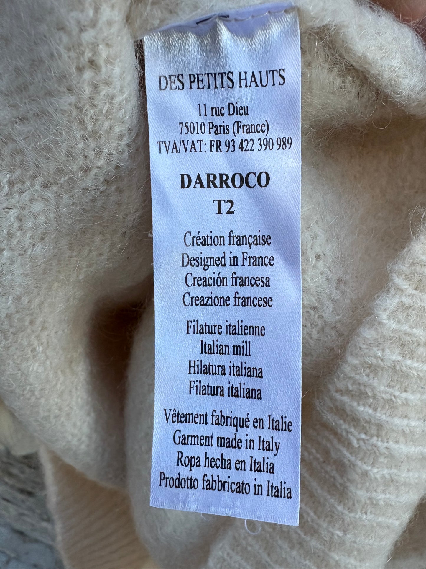 DES PETITS HAUTS. Jersey beige mezcla