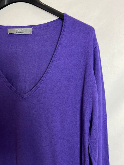 EL CORTE INGLÉS. Purple V-neck sweater TM