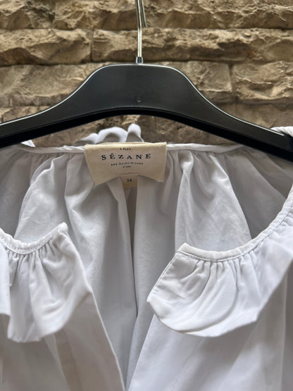 SÉZANE. Blusa blanca cuello