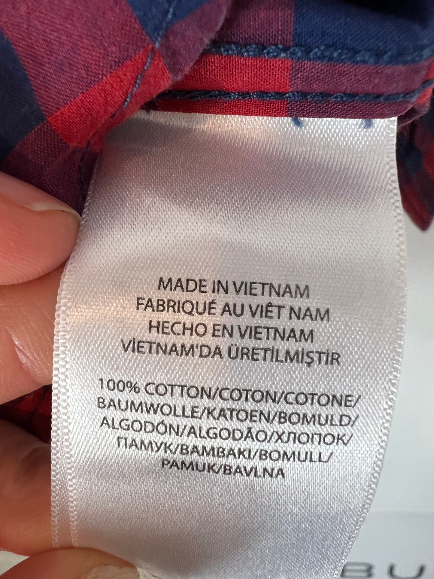 RALPH LAUREN. Camisa cuadros rojos y azules. T 2 años