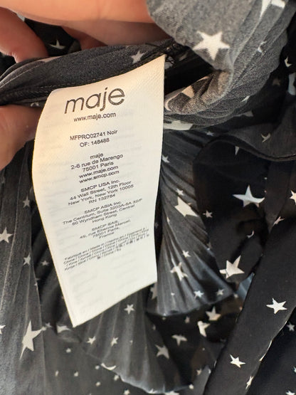 MAJE. Short black dress with stars, size 36