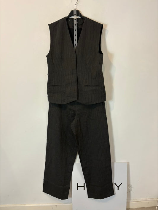 MASSIMO DUTTI. Conjunto gris marengo textura