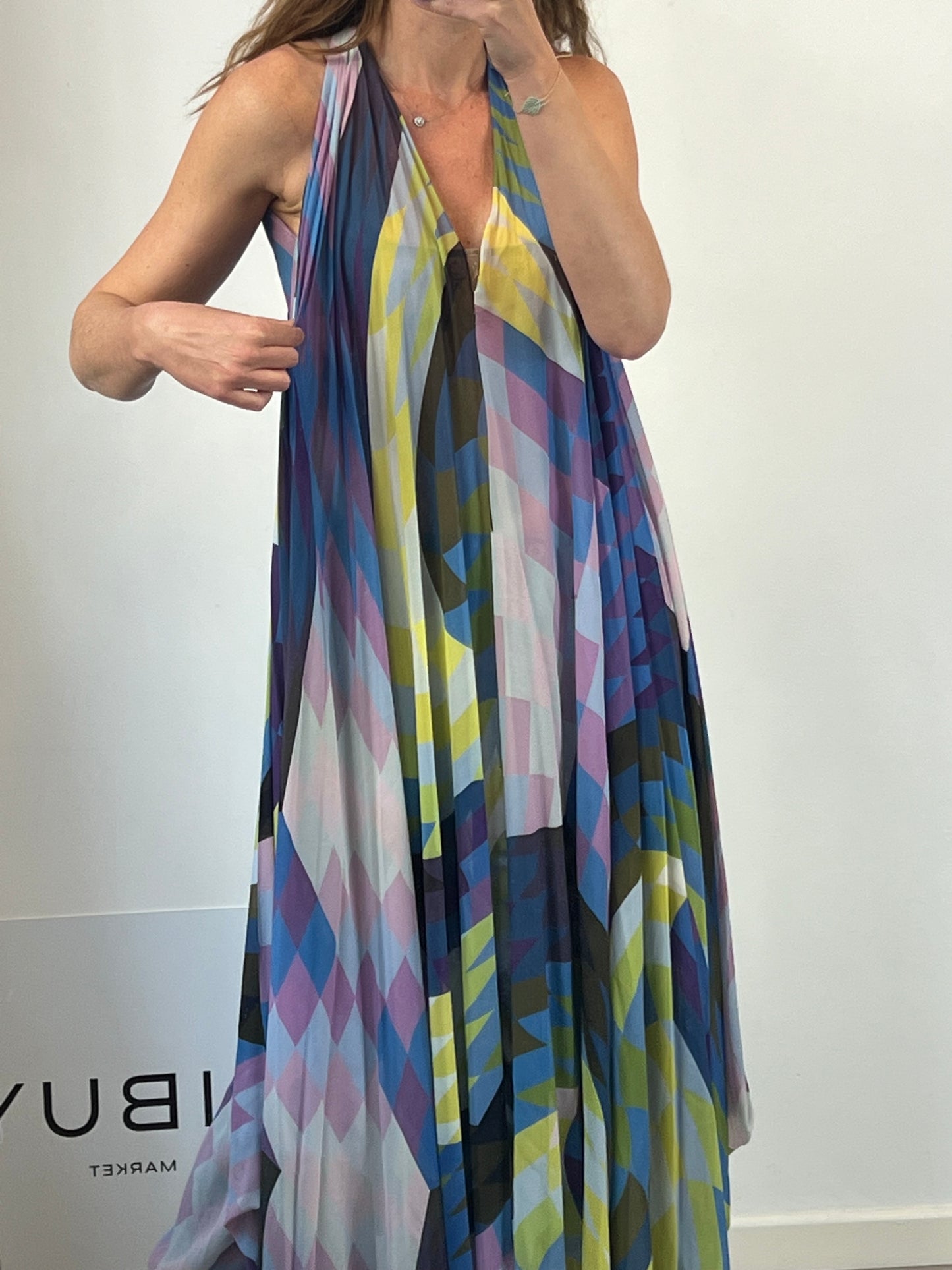 MATTHEW WILLIAMSON Vestido midi colores asimétrico. T S/M