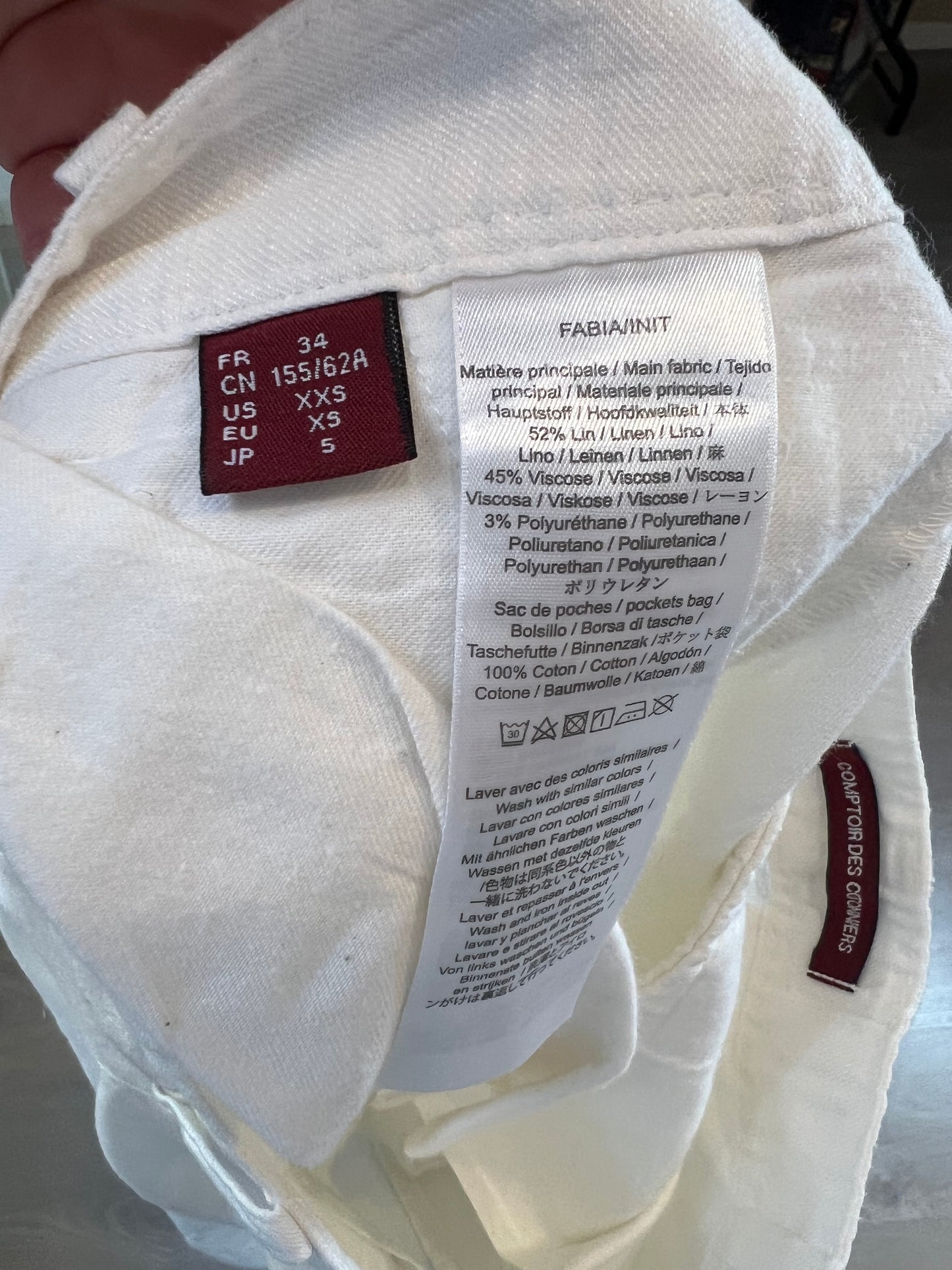 COMPTOIR DES COTONNIERS. Pantalón blanco con lino. T XS