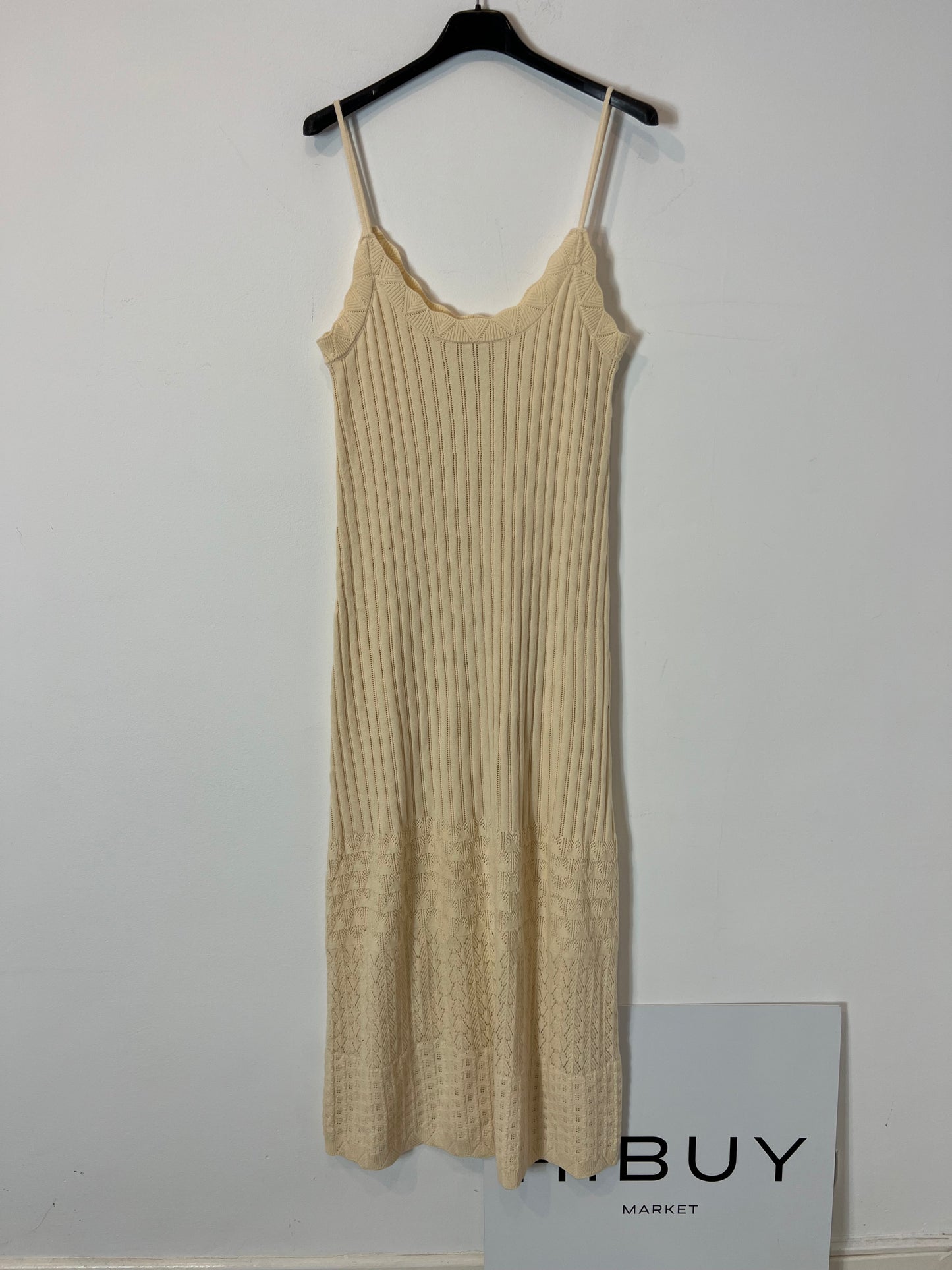 SCALPERS. Vestido largo punto beige T.l