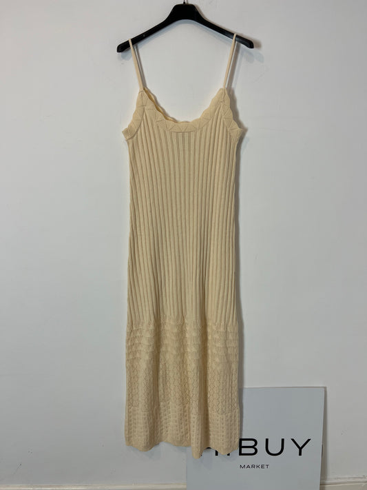 SCALPERS. Vestido largo punto beige T.l