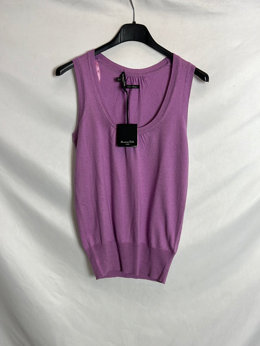 OTHERS. Purple silk and cotton top. TS