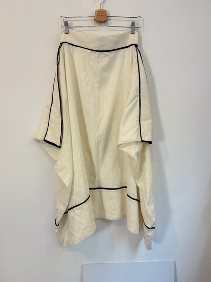 IQ COLLECTION. Falda larga lino bolsillos