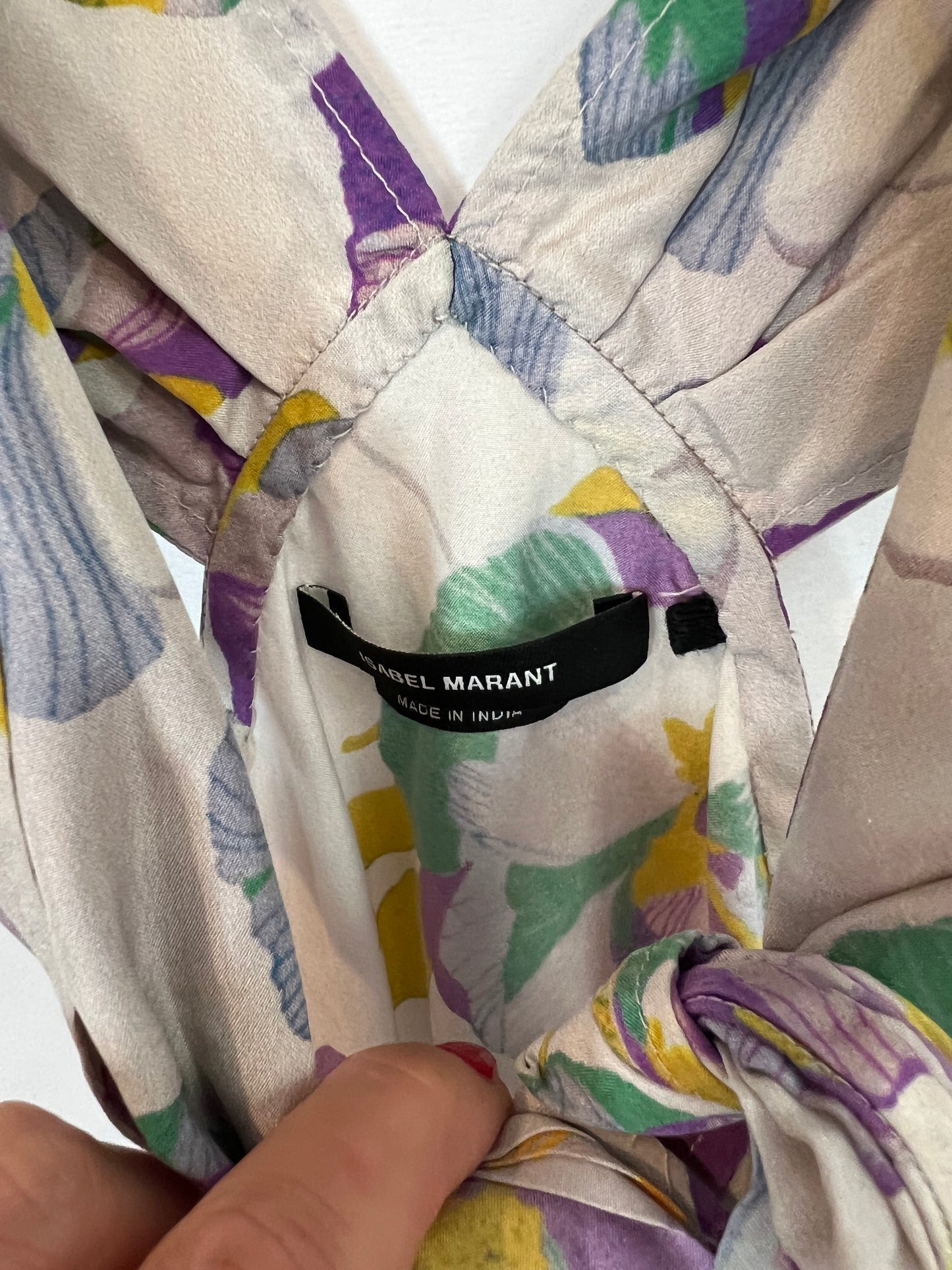 ISABEL MARANT. Printed silk halter top. Size 36