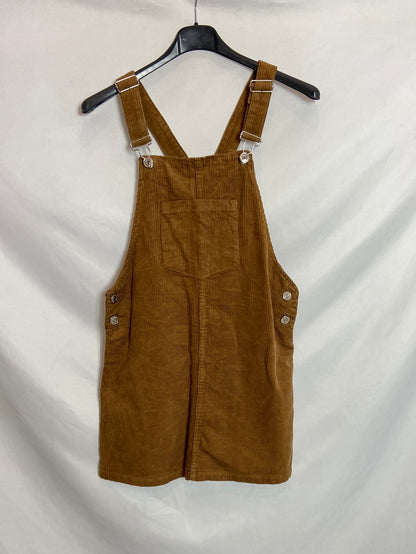 BERSHKA. Peto marrón corto pana. T.34