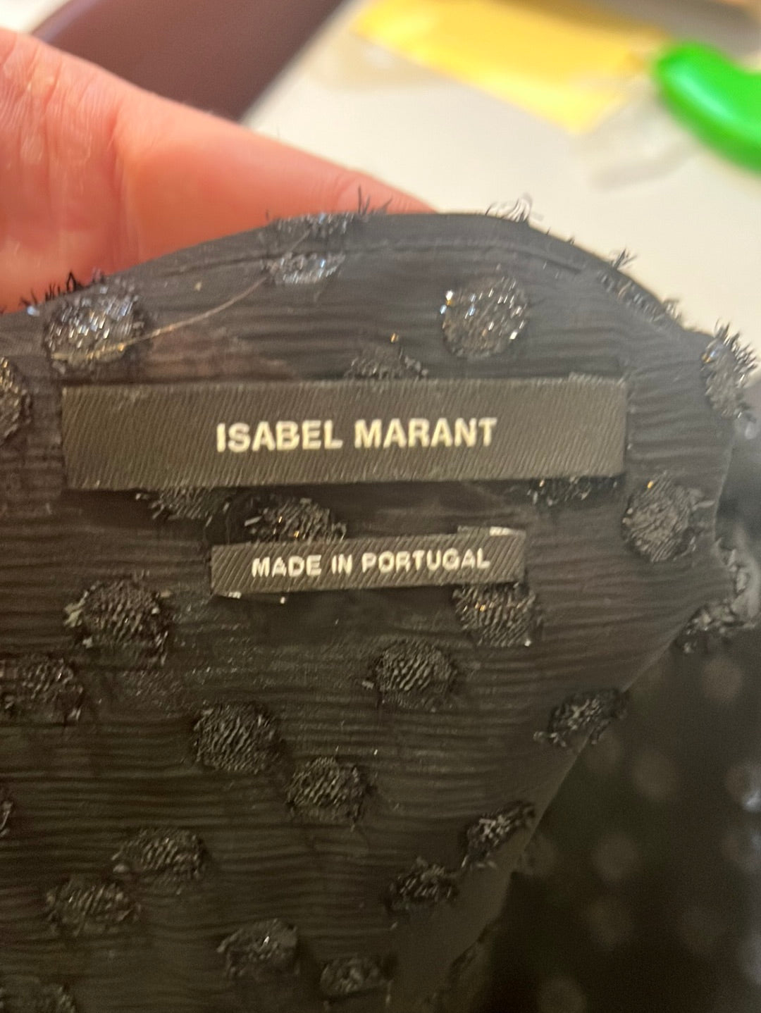 ISABEL MARANT. Black polka dot blouse T.36