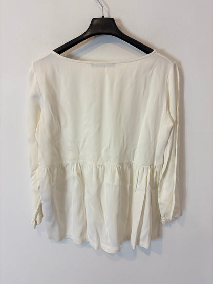 UTERQÜE. Blusa blanca fluida. T S