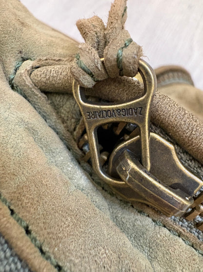 ZADIG & VOLTAIRE. Bolso piel verde tachuelas